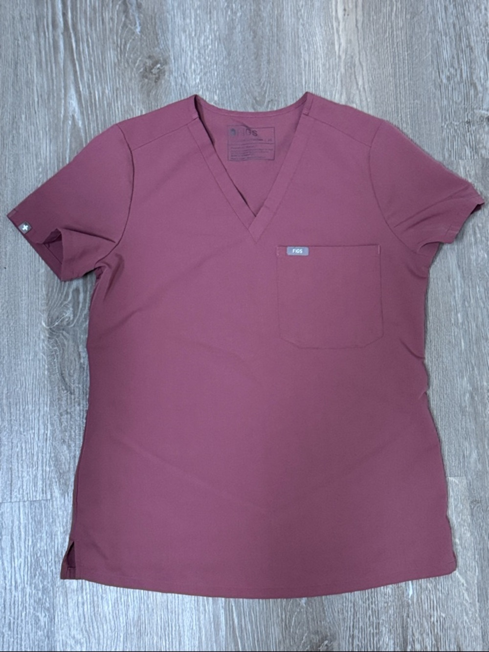 FIGS V-Neck Scrub Top in Mauve